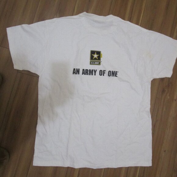 NWOT Vintage U.S.ARMY T-Shirt Front/Back-Logos White Heavy Cotton XL - Picture 11 of 12